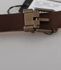 Dolce & Gabbana Cream Beige Gold Buckle Waist Leather Belt