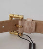 Dolce & Gabbana Beige Leather Crystal Buckle Women Belt