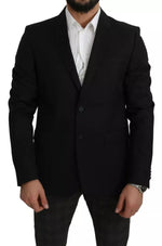 Blazer slim en laine noire Dolce &amp; Gabbana
