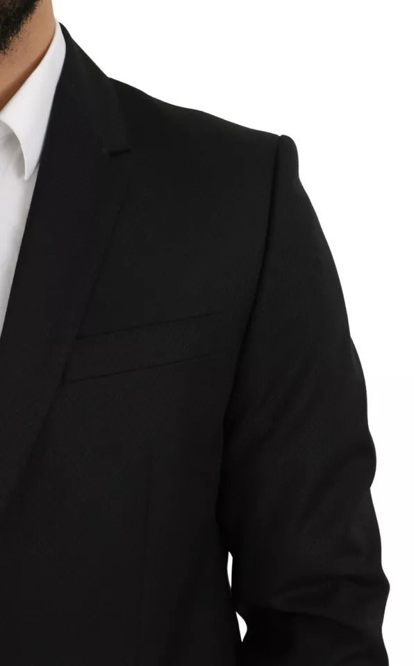 Blazer slim en laine noire Dolce &amp; Gabbana