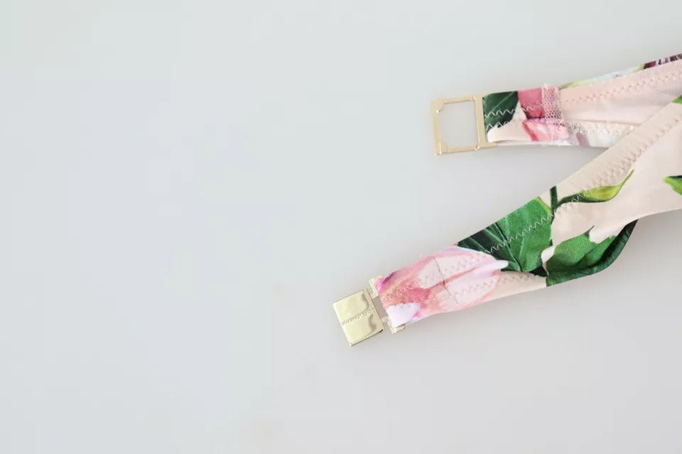 Haut de bikini de plage à imprimé floral rose Dolce &amp; Gabbana