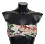 Haut de bikini de plage à imprimé floral rose Dolce &amp; Gabbana