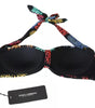 Dolce & Gabbana Black Corals Print Swimsuit Beachwear Bikini Top
