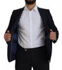 Manteau simple boutonnage en laine bleue Dolce &amp; Gabbana pour homme