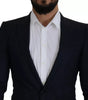 Manteau simple boutonnage en laine bleue Dolce &amp; Gabbana pour homme