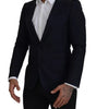 Manteau simple boutonnage en laine bleue Dolce &amp; Gabbana pour homme
