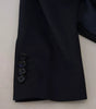 Manteau simple boutonnage en laine bleue Dolce &amp; Gabbana pour homme