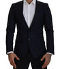 Manteau simple boutonnage en laine bleue Dolce &amp; Gabbana pour homme
