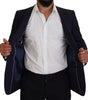 Dolce &amp; Gabbana - Blazer slim en laine bleue pour homme