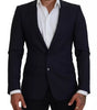 Dolce &amp; Gabbana - Blazer slim en laine bleue pour homme