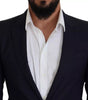 Dolce &amp; Gabbana - Blazer slim en laine bleue pour homme