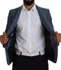 Blazer slim en laine stretch bleue Dolce &amp; Gabbana