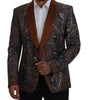 Dolce & Gabbana Bronze Monkey Print Silk Slim Jacket Blazer