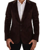 Manteau slim en velours côtelé marron Dolce &amp; Gabbana avec blazer à logo DG