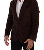 Manteau slim en velours côtelé marron Dolce &amp; Gabbana avec blazer à logo DG