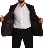Manteau slim en velours côtelé marron Dolce &amp; Gabbana avec blazer à logo DG