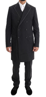 Costume croisé gris élégant en laine Dolce &amp; Gabbana