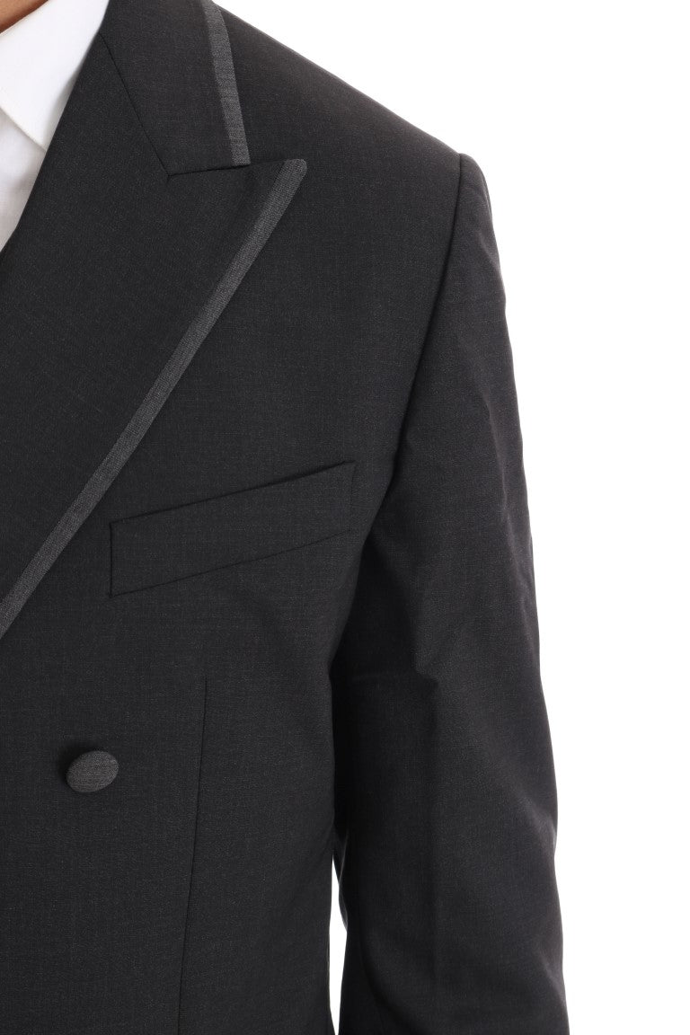 Costume croisé gris élégant en laine Dolce &amp; Gabbana
