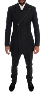 Costume croisé gris élégant en laine Dolce &amp; Gabbana