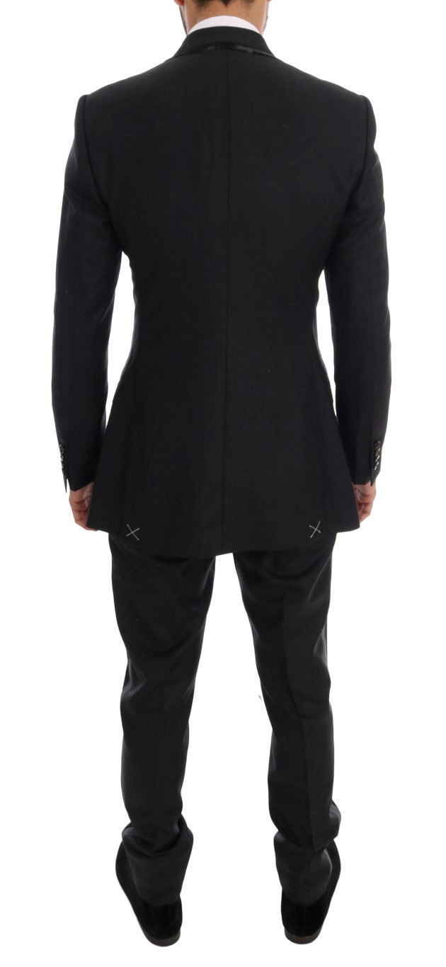Costume croisé gris élégant en laine Dolce &amp; Gabbana