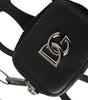 Dolce & Gabbana Black Calfskin Leather DG Logo Coin Purse Lanyard Wallet