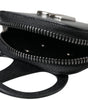 Dolce & Gabbana Black Calfskin Leather DG Logo Coin Purse Lanyard Wallet