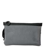 Sac banane à fermeture éclair en néoprène gris Dolce &amp; Gabbana avec logo
