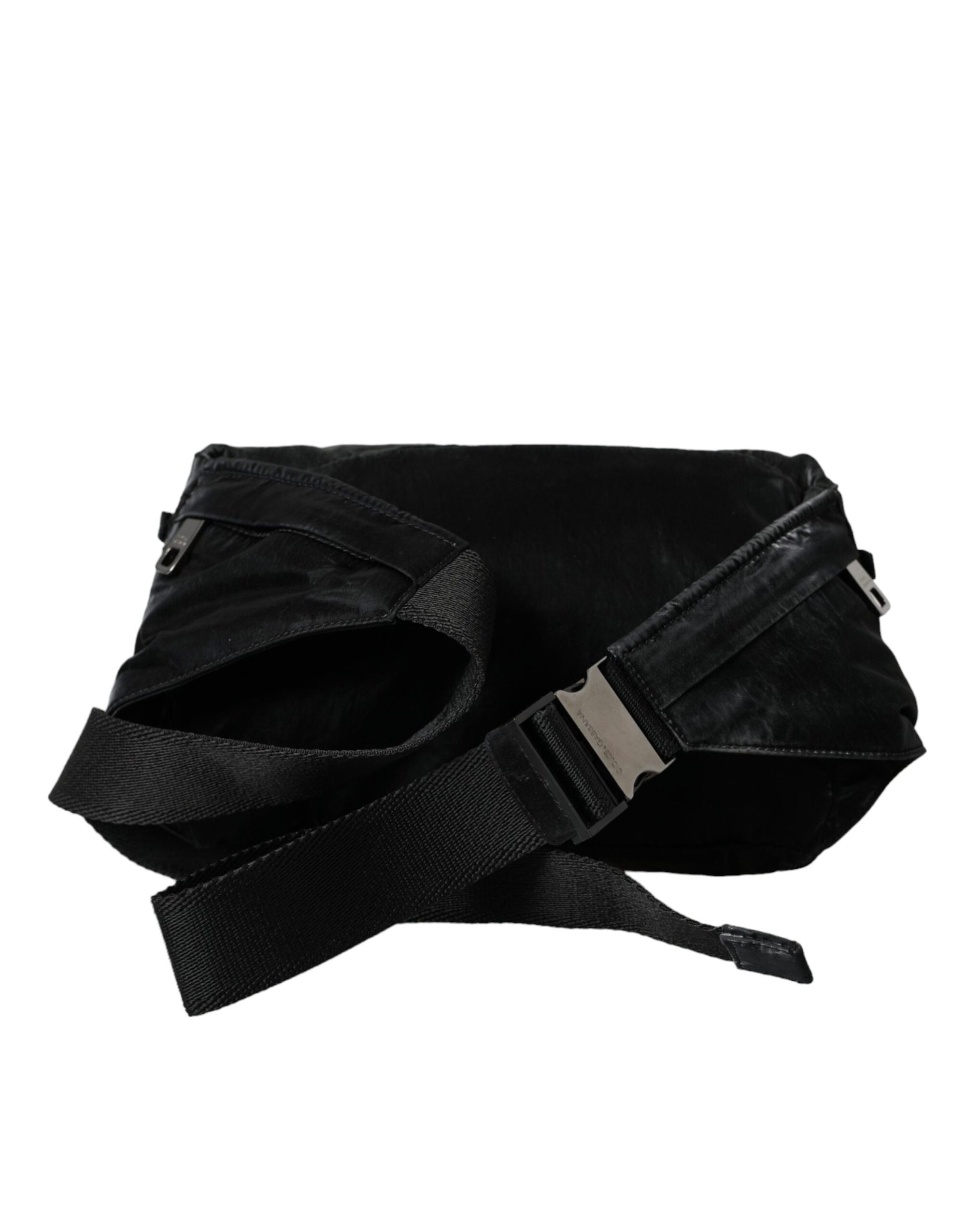 Sac banane Dolce & Gabbana en nylon noir avec plaque logo