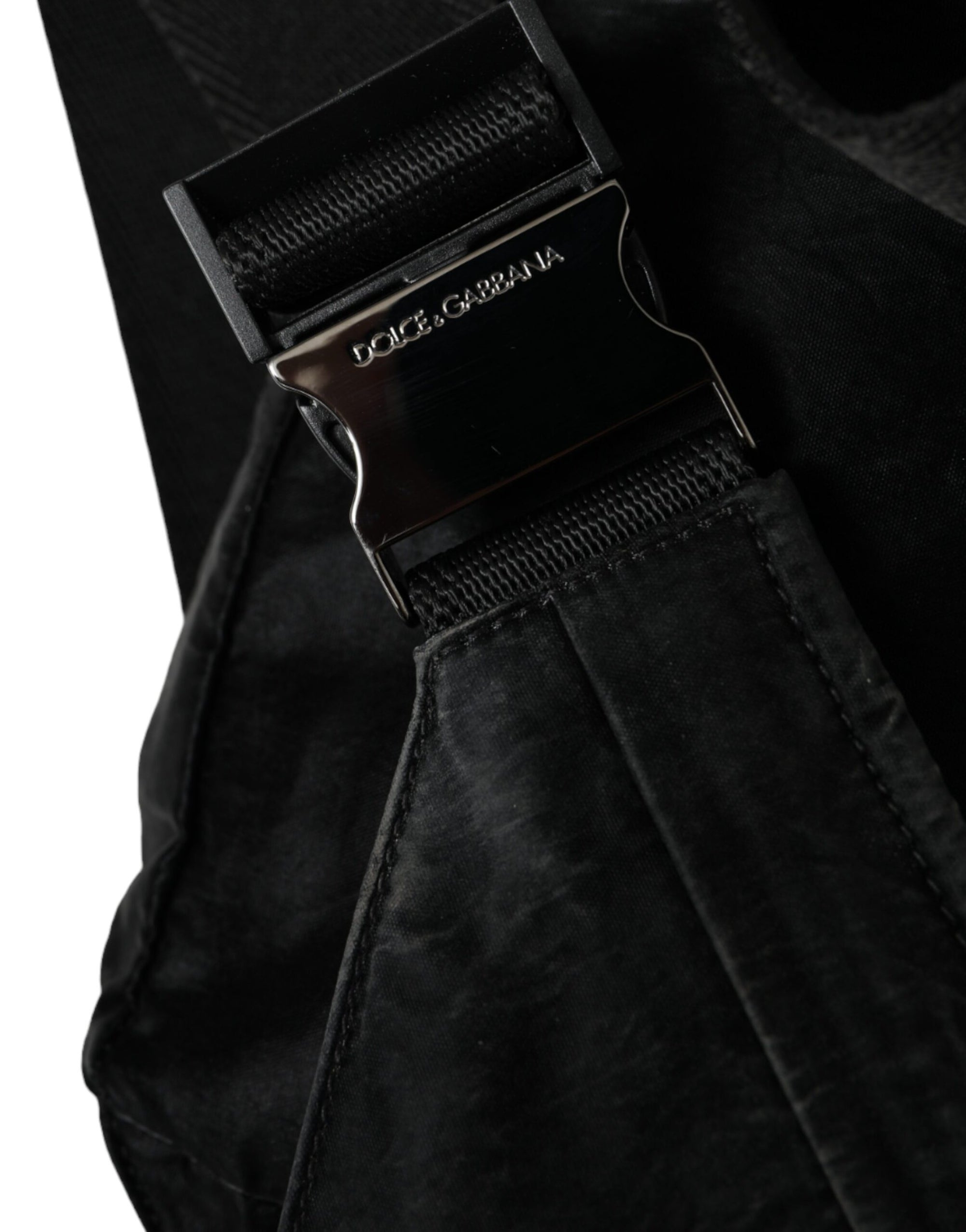Sac banane Dolce & Gabbana en nylon noir avec plaque logo