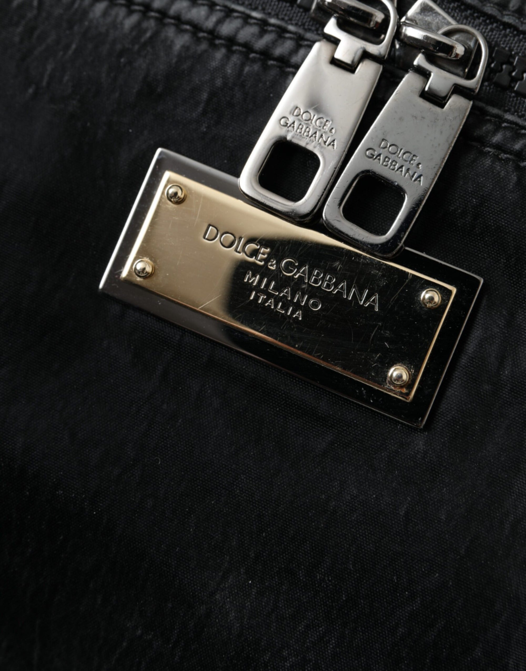 Sac banane Dolce & Gabbana en nylon noir avec plaque logo