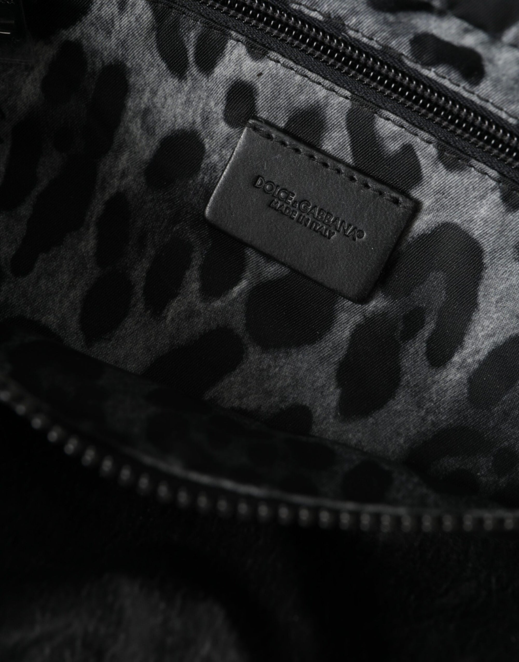 Sac banane Dolce & Gabbana en nylon noir avec plaque logo