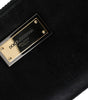 Dolce & Gabbana Black Nylon Logo Plaque Keyring Pouch Clutch Bag