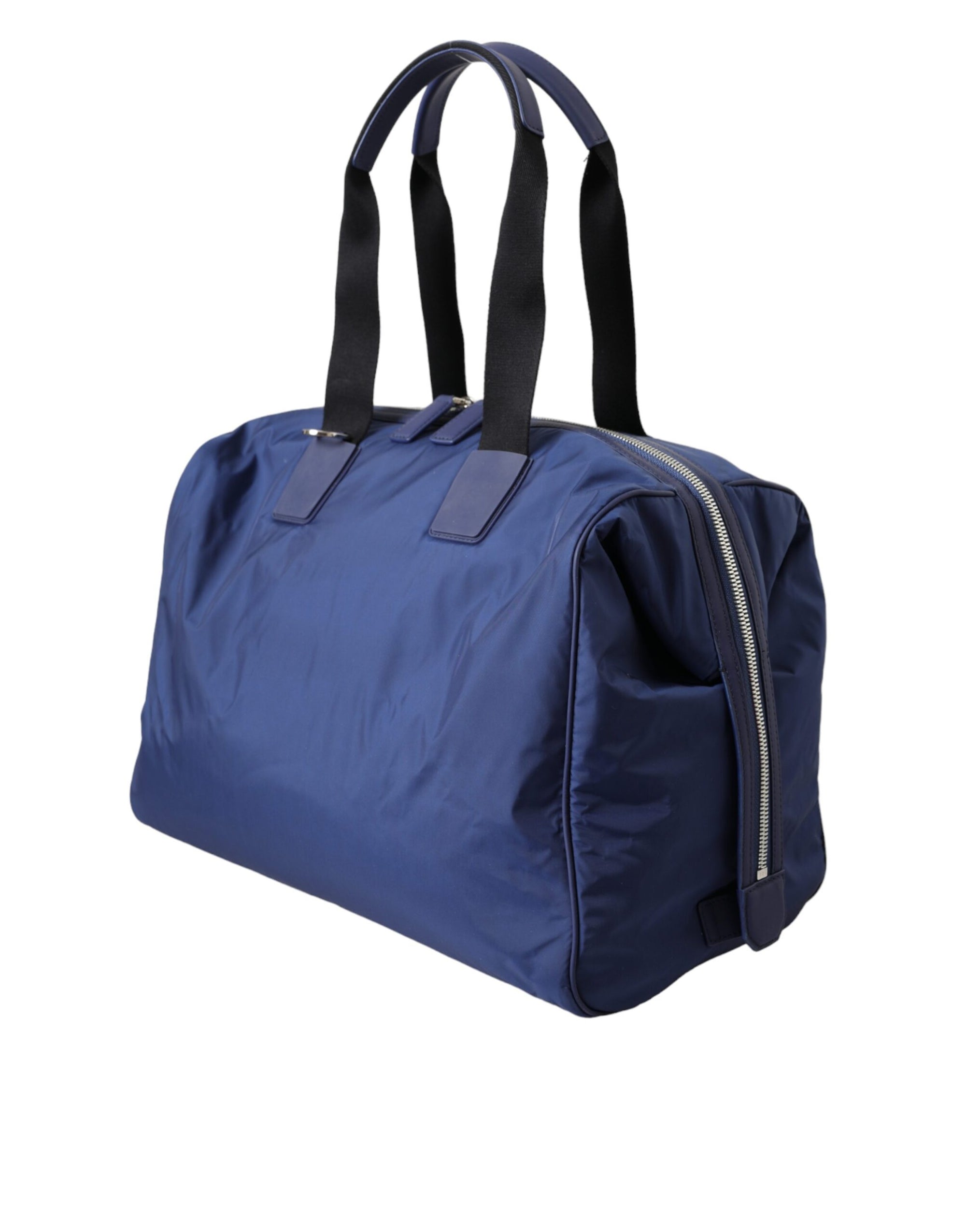 Sac de voyage à bandoulière Dolce &amp; Gabbana en nylon bleu et cuir de veau