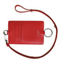Dolce & Gabbana Red Calfskin Leather Lanyard Logo Card Holder Wallet