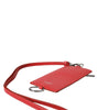 Dolce & Gabbana Red Calfskin Leather Lanyard Logo Card Holder Wallet