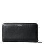Portefeuille continental zippé en cuir noir Dolce &amp; Gabbana avec patch logo