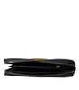 Portefeuille continental zippé en cuir noir Dolce &amp; Gabbana avec patch logo