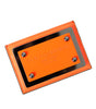 Portefeuille porte-cartes Dolce &amp; Gabbana en cuir orange et noir avec plaque logo