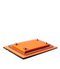 Portefeuille porte-cartes Dolce &amp; Gabbana en cuir orange et noir avec plaque logo