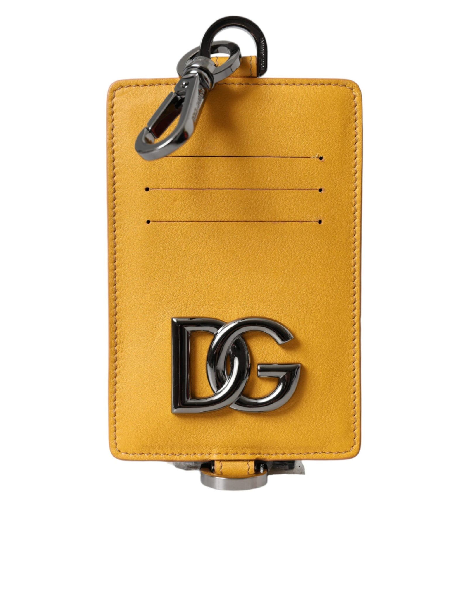 Portefeuille à clip Dolce &amp; Gabbana en cuir de veau orange