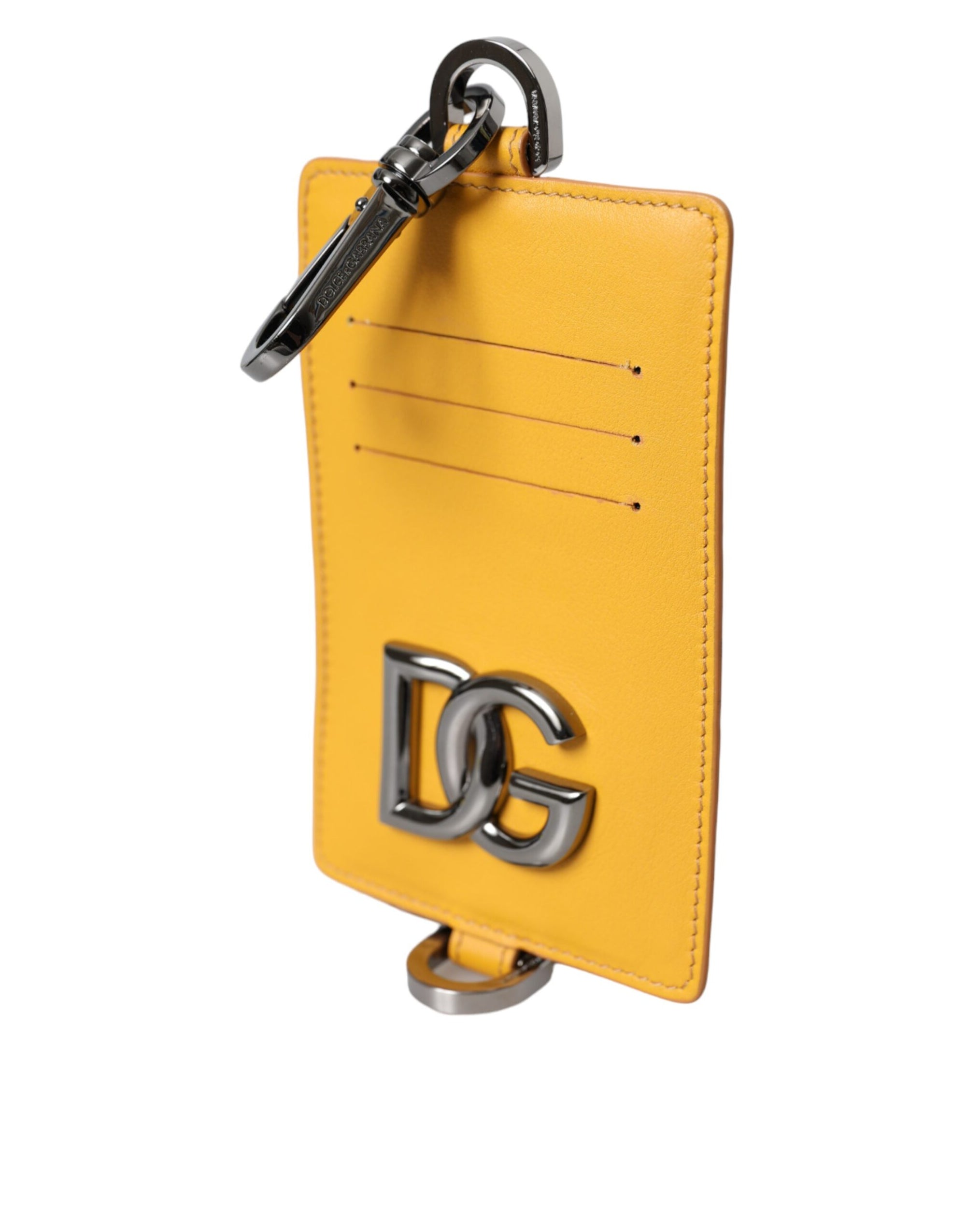 Portefeuille à clip Dolce &amp; Gabbana en cuir de veau orange