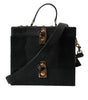 Dolce & Gabbana Black Lizard Embossed Calfskin Leather Double Box Bag