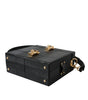 Dolce & Gabbana Black Lizard Embossed Calfskin Leather Double Box Bag