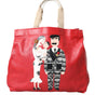 Sac cabas Dolce & Gabbana en cuir rouge avec patch #DGFamily