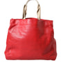 Sac cabas Dolce & Gabbana en cuir rouge avec patch #DGFamily