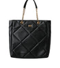 Dolce & Gabbana Black Leather JUNGLE Quilted Shopping Tote Bag