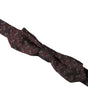 Dolce &amp; Gabbana Maroon Silk Patterned Adjustable Neck Papillon Bow Tie