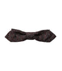 Dolce &amp; Gabbana Maroon Silk Patterned Adjustable Neck Papillon Bow Tie