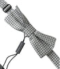 Dolce &amp; Gabbana Gray Silk Polka Dot Adjustable Neck Men Papillon Bow Tie
