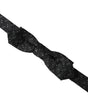 Dolce &amp; Gabbana Black Silk Patterned Adjustable Neck Men Papillon Bow Tie